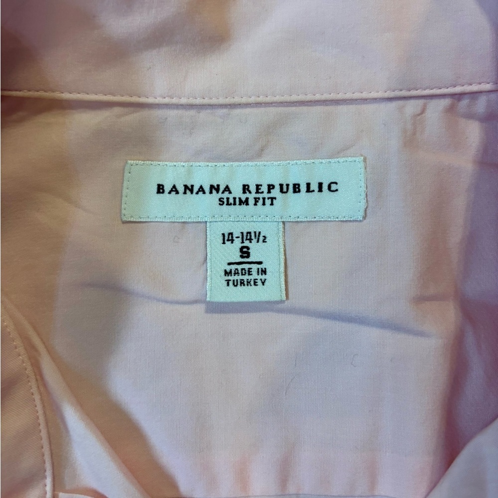 Banana Republic Men’s Size‎ Small Pink Slim Fit SS Button Down Shirt - Picture 3 of 5